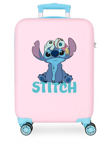 2091141 ABS SUITCASE 55CM 4W.  STITCH IN THE WORLD PINK